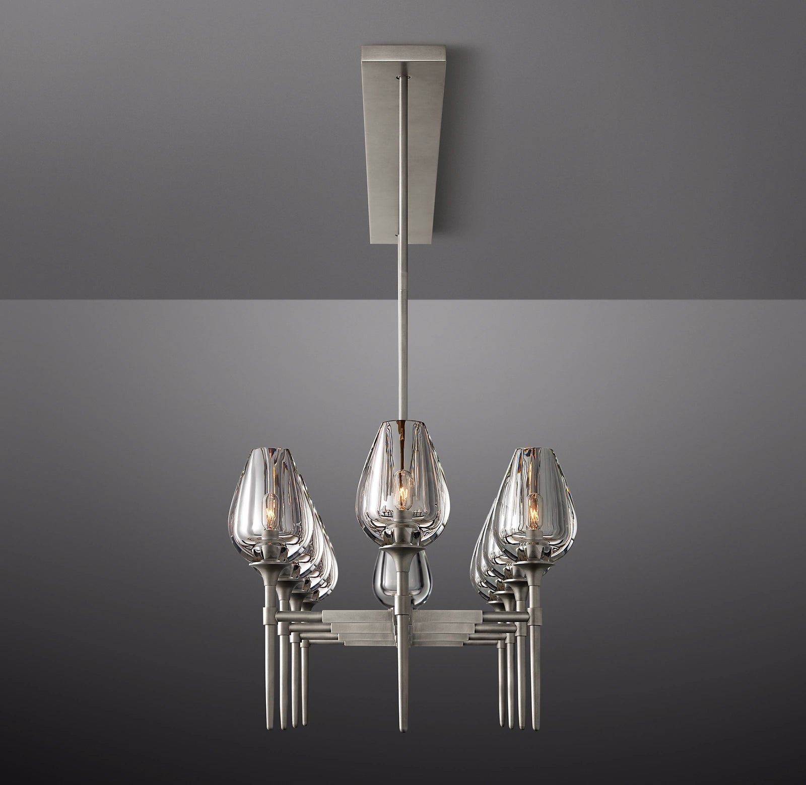 WOMO Torchiere Crystal Linear Chandelier - Tulip