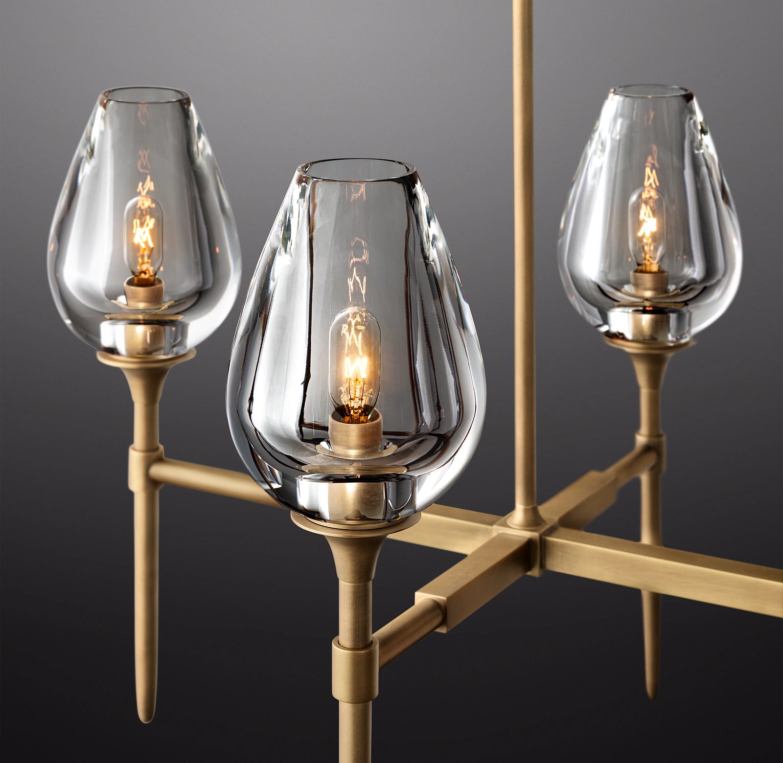 WOMO Torchiere Crystal Linear Chandelier - Tulip