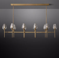 WOMO Torchiere Crystal Linear Chandelier - Tulip