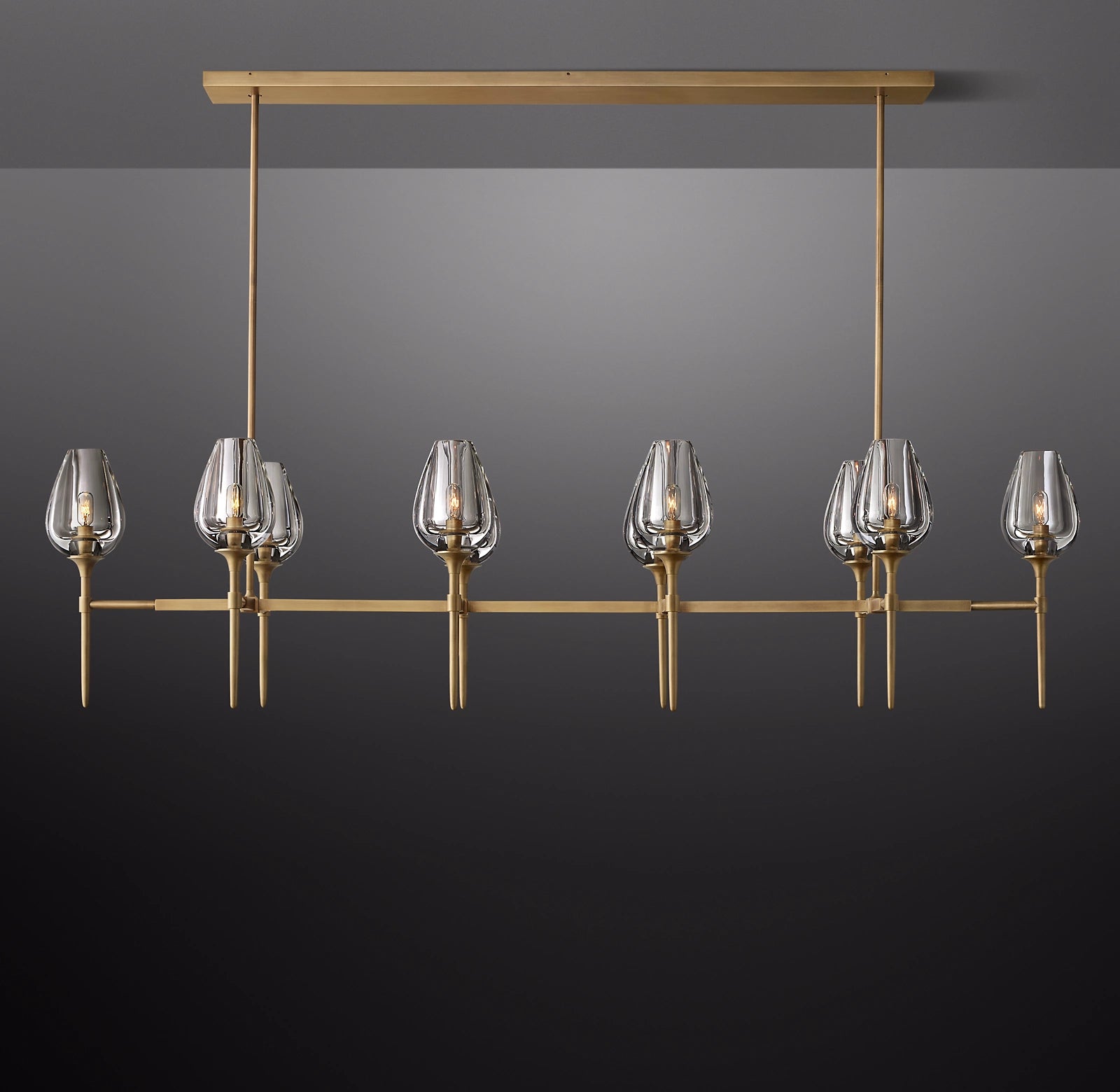 WOMO Torchiere Crystal Linear Chandelier - Tulip