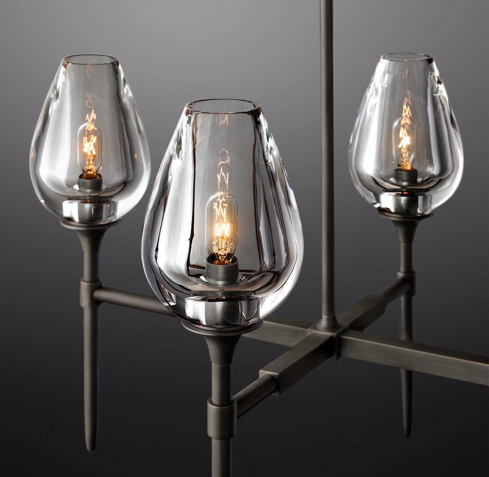 WOMO Torchiere Crystal Linear Chandelier - Tulip