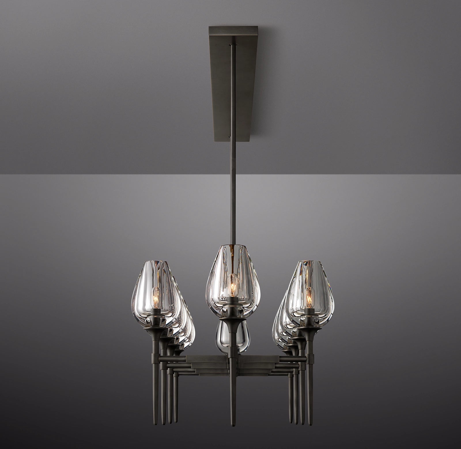 WOMO Torchiere Crystal Linear Chandelier - Tulip