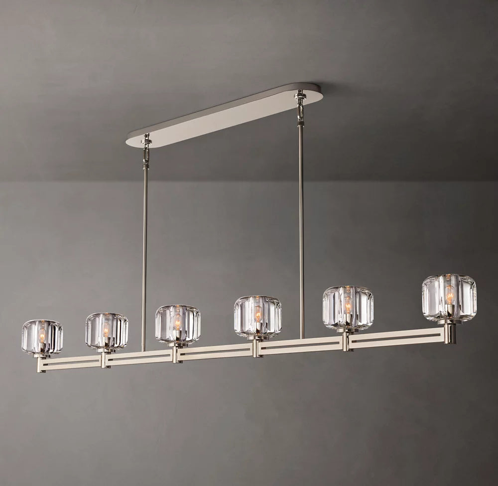 WOMO Crystal Linear Candle Chandelier - Demaret