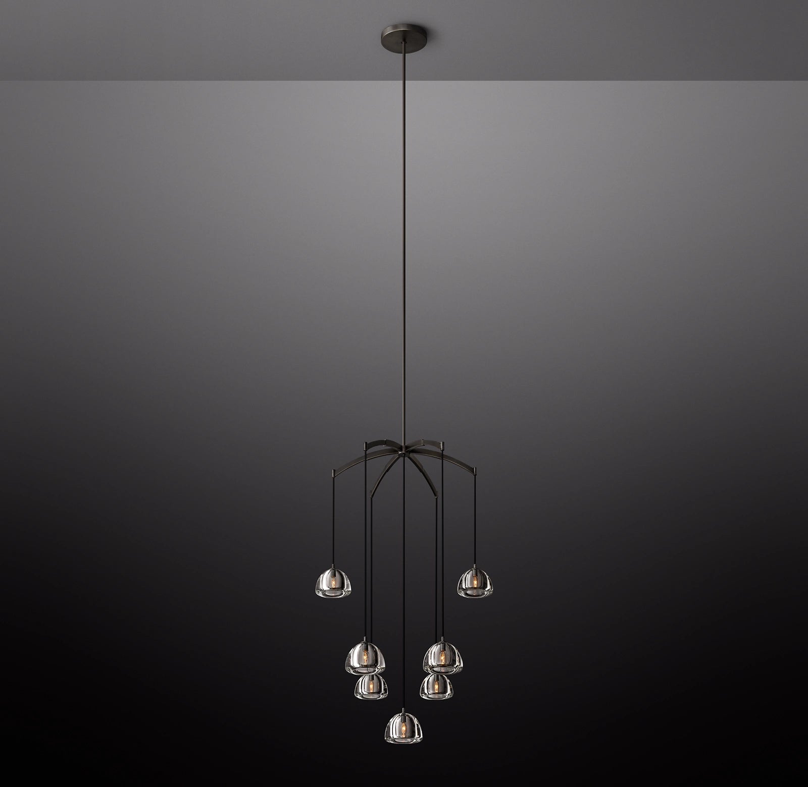 WOMO Crystal Cluster Chandelier - Hemisphere