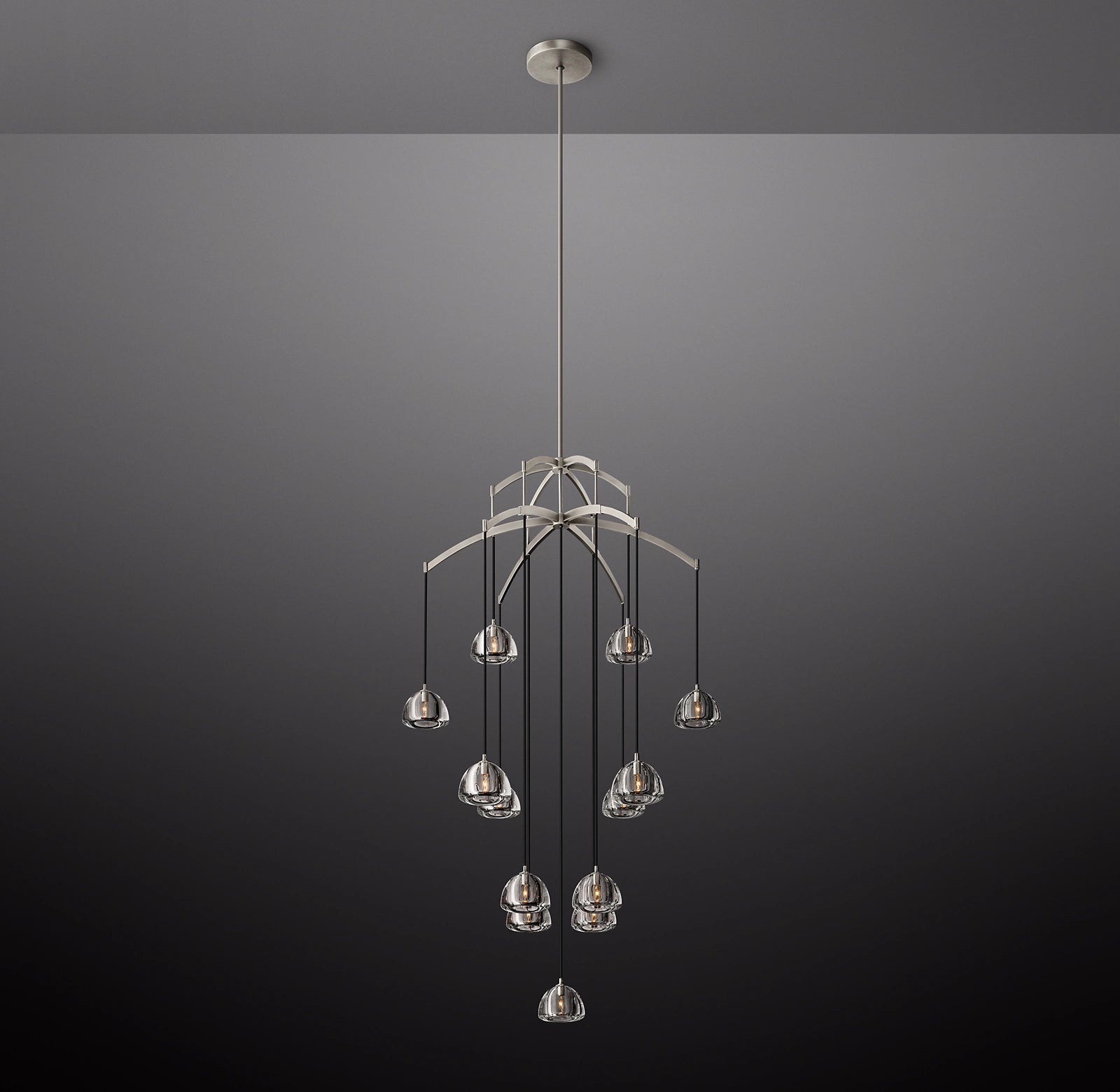 WOMO Crystal Cluster Chandelier - Hemisphere
