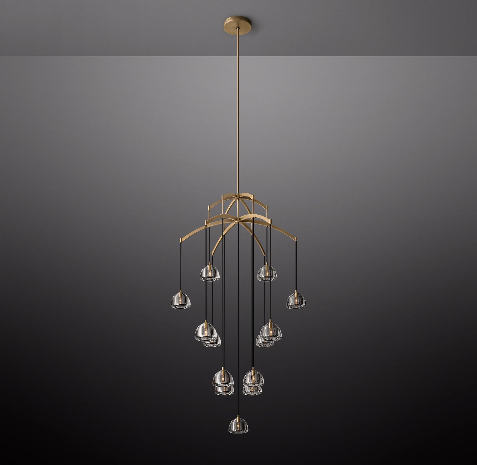 WOMO Crystal Cluster Chandelier - Hemisphere
