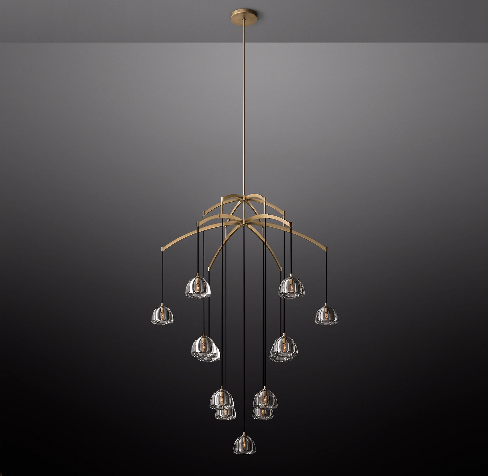 WOMO Crystal Cluster Chandelier - Hemisphere