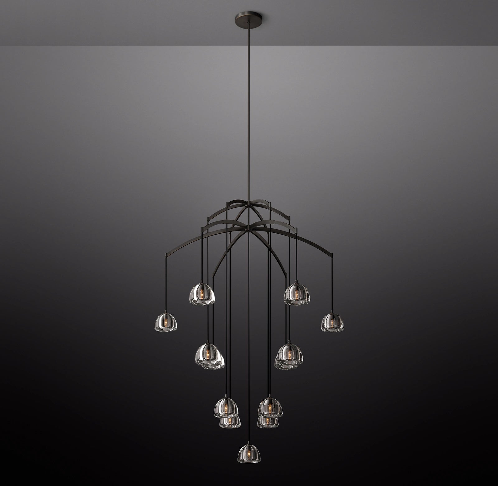 WOMO Crystal Cluster Chandelier - Hemisphere