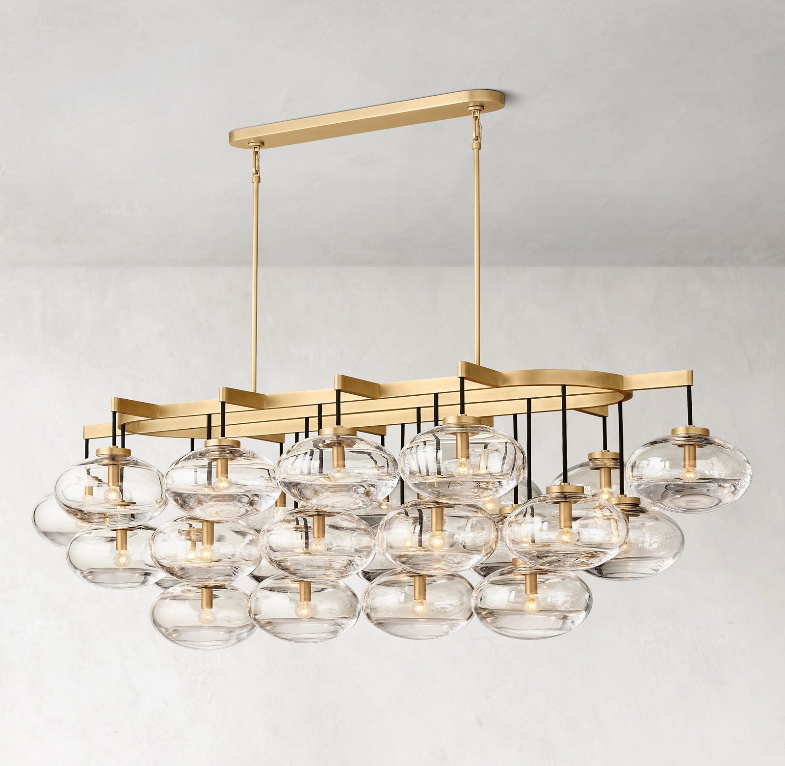 WOMO 72 inch Glass Bubble Oval Chandelier - Cabrette