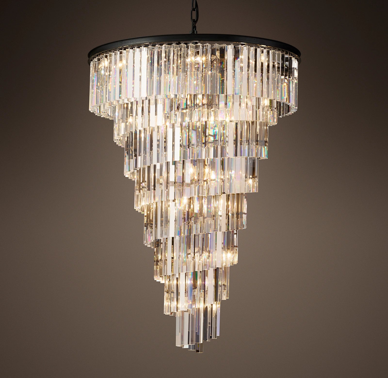 WOMO Crystal Prism Cascading Chandelier - Helix