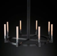 WOMO Fluted-Glass Candlestick Round Chandelier - Cannele