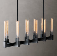 WOMO Fluted-Glass Candlestick Linear Chandelier - Cannele