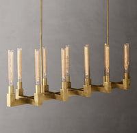 WOMO Fluted-Glass Candlestick Linear Chandelier - Cannele