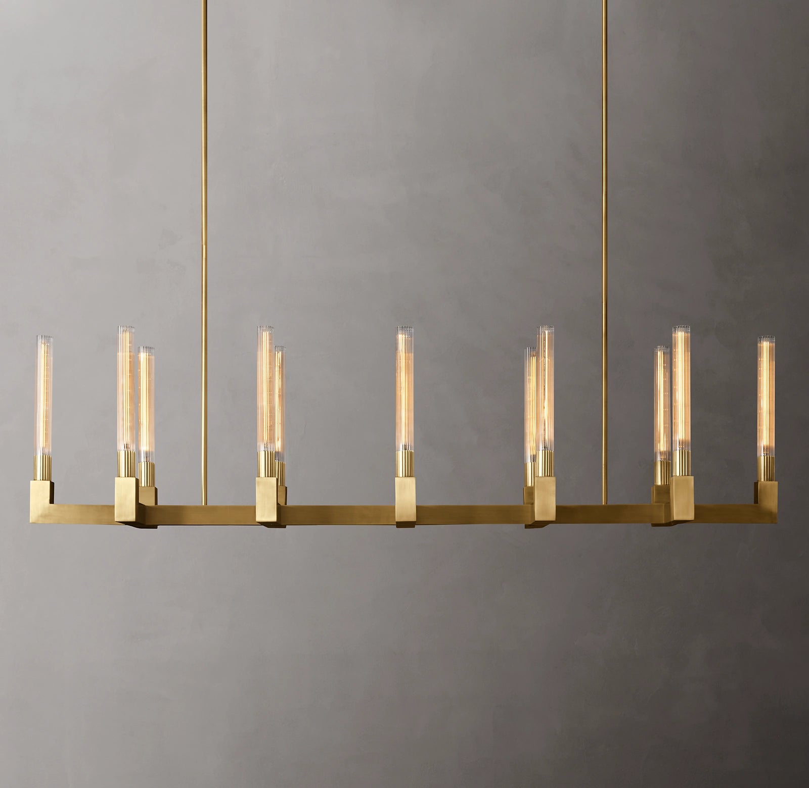 WOMO Fluted-Glass Candlestick Linear Chandelier - Cannele