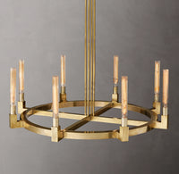 WOMO Fluted-Glass Candlestick Round Chandelier - Cannele