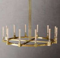 WOMO Fluted-Glass Candlestick Round Chandelier - Cannele