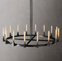 WOMO Fluted-Glass Candlestick Round Chandelier - Cannele