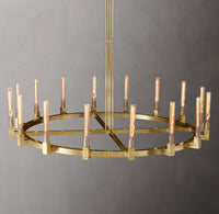 WOMO Fluted-Glass Candlestick Round Chandelier - Cannele