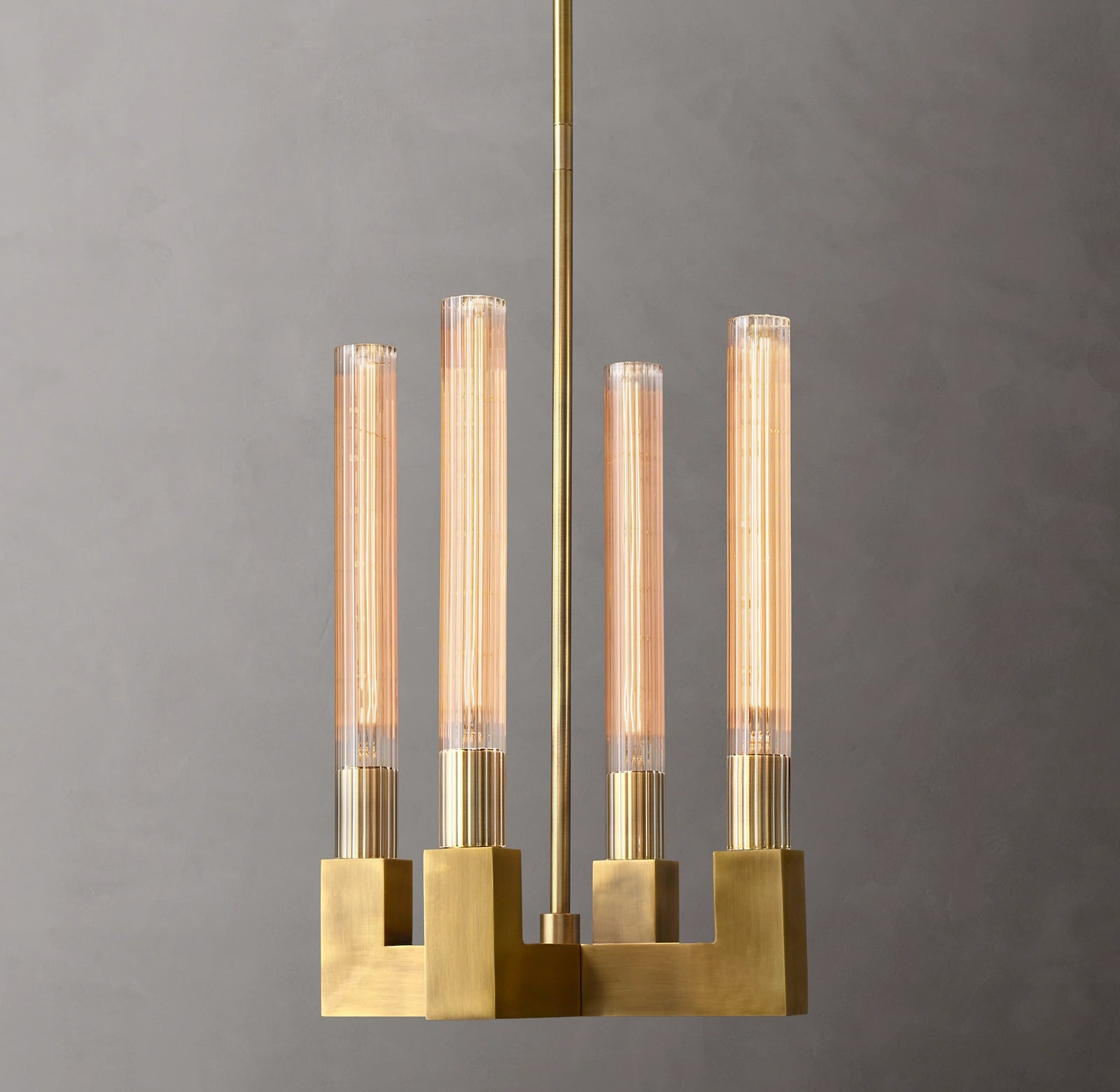 WOMO Fluted-Glass Candlestick Round Chandelier - Cannele