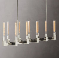 WOMO Fluted-Glass Candlestick Linear Chandelier - Cannele