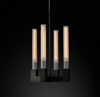 WOMO Fluted-Glass Candlestick Round Chandelier - Cannele