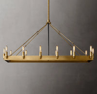WOMO Filament Tubular Candle Rectangular Chandelier - Camino