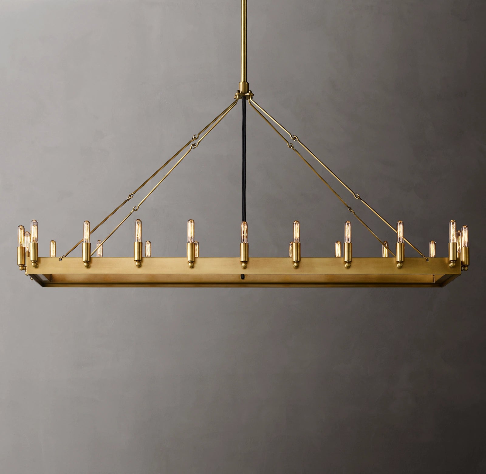 WOMO Filament Tubular Candle Rectangular Chandelier - Camino
