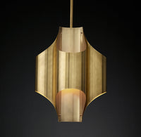 WOMO 15 Inch Mid Century Modern Brass Chandelier - Cathedral
