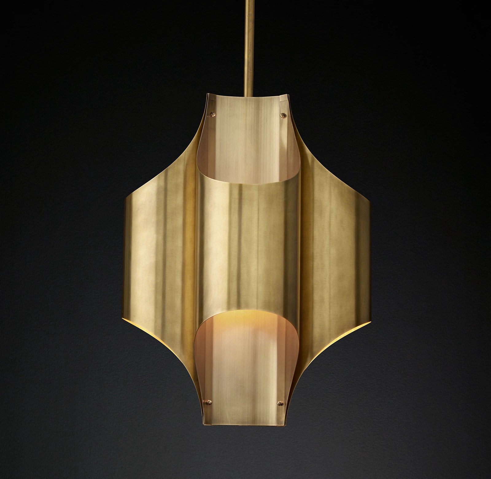 WOMO 15 Inch Mid Century Modern Brass Chandelier - Cathedral