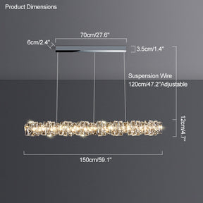 WOMO Twist Linear Crystal Chandelier-WM2193