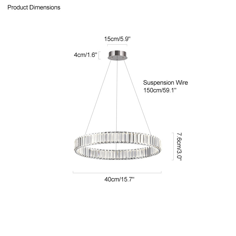 WOMO 2 Tier Crystal Prism Circular Chandelier-WM2192