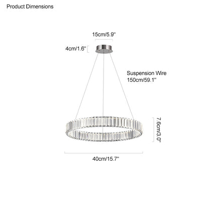 WOMO 2 Tier Crystal Prism Circular Chandelier-WM2192