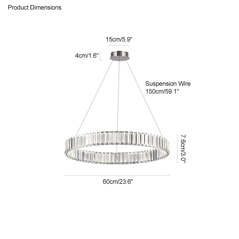 WOMO 2 Tier Crystal Prism Circular Chandelier-WM2192