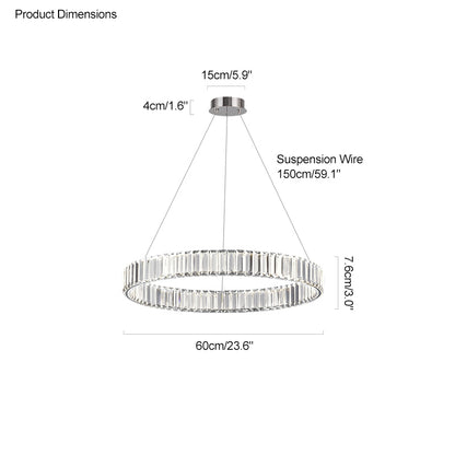 WOMO 2 Tier Crystal Prism Circular Chandelier-WM2192