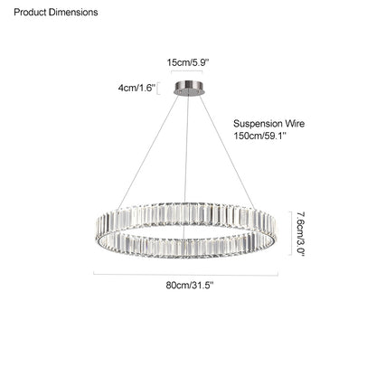 WOMO 2 Tier Crystal Prism Circular Chandelier-WM2192