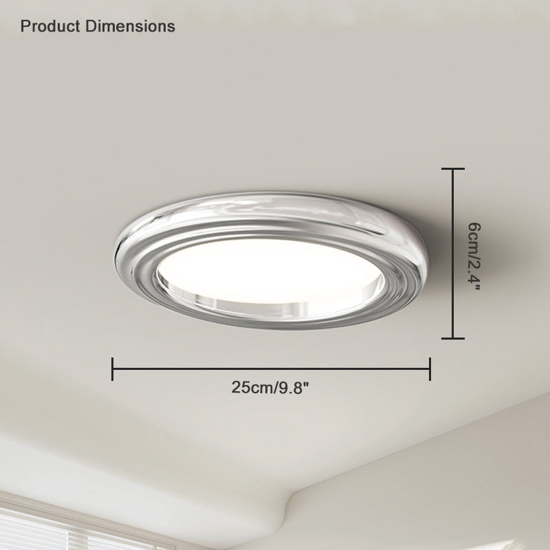 WOMO Dimmable Round Flat Chrome Ceiling Light-WM1064