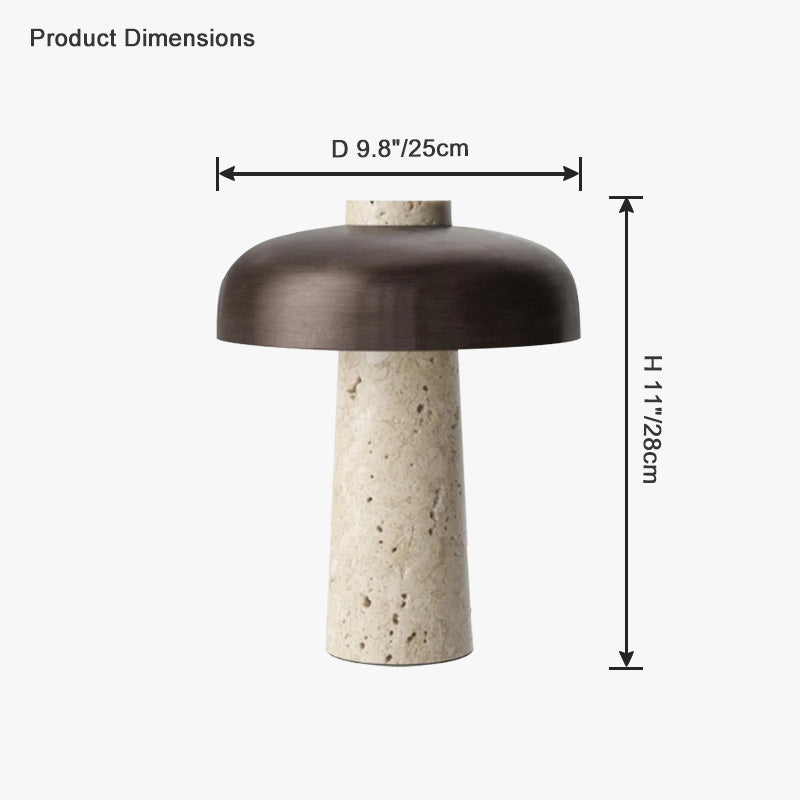 WOMO Mushroom Travertine Table Lamp-WM8027