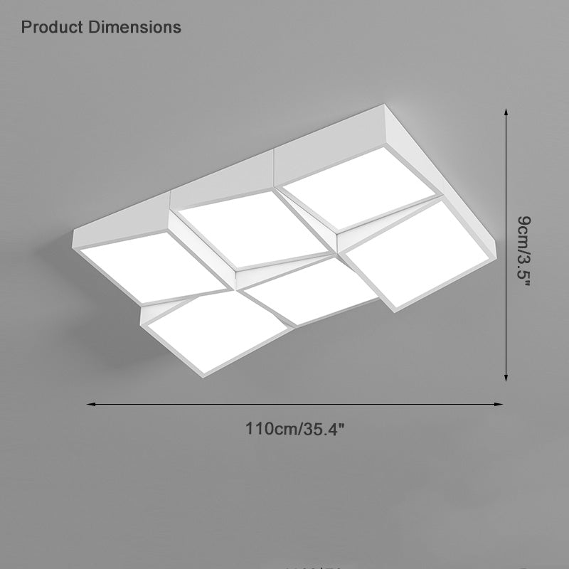 WOMO Square/Scalloped Flush Mount Ceiling Light-WM1079