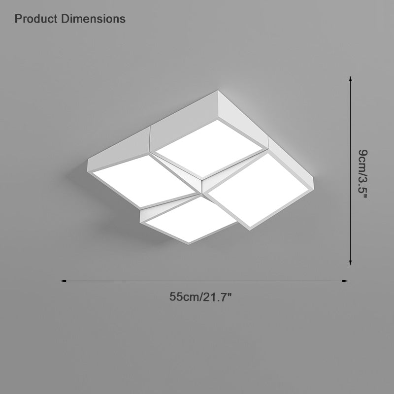 WOMO Square/Scalloped Flush Mount Ceiling Light-WM1079