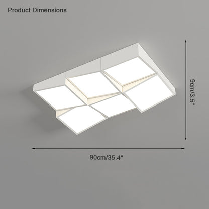 WOMO Square/Scalloped Flush Mount Ceiling Light-WM1079