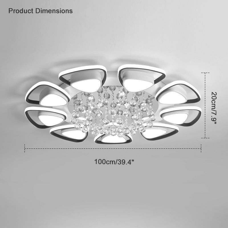 WOMO Big Flower Crystal Flush Mount Ceiling Light-WM1075