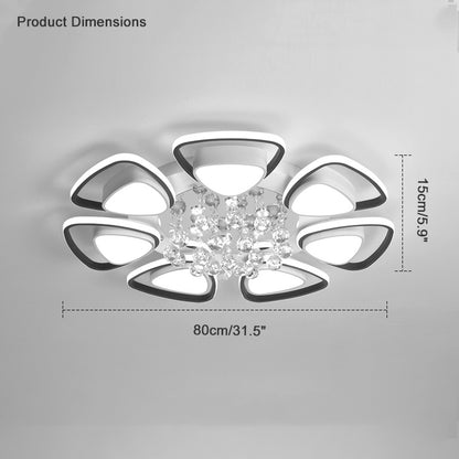 WOMO Big Flower Crystal Flush Mount Ceiling Light-WM1075