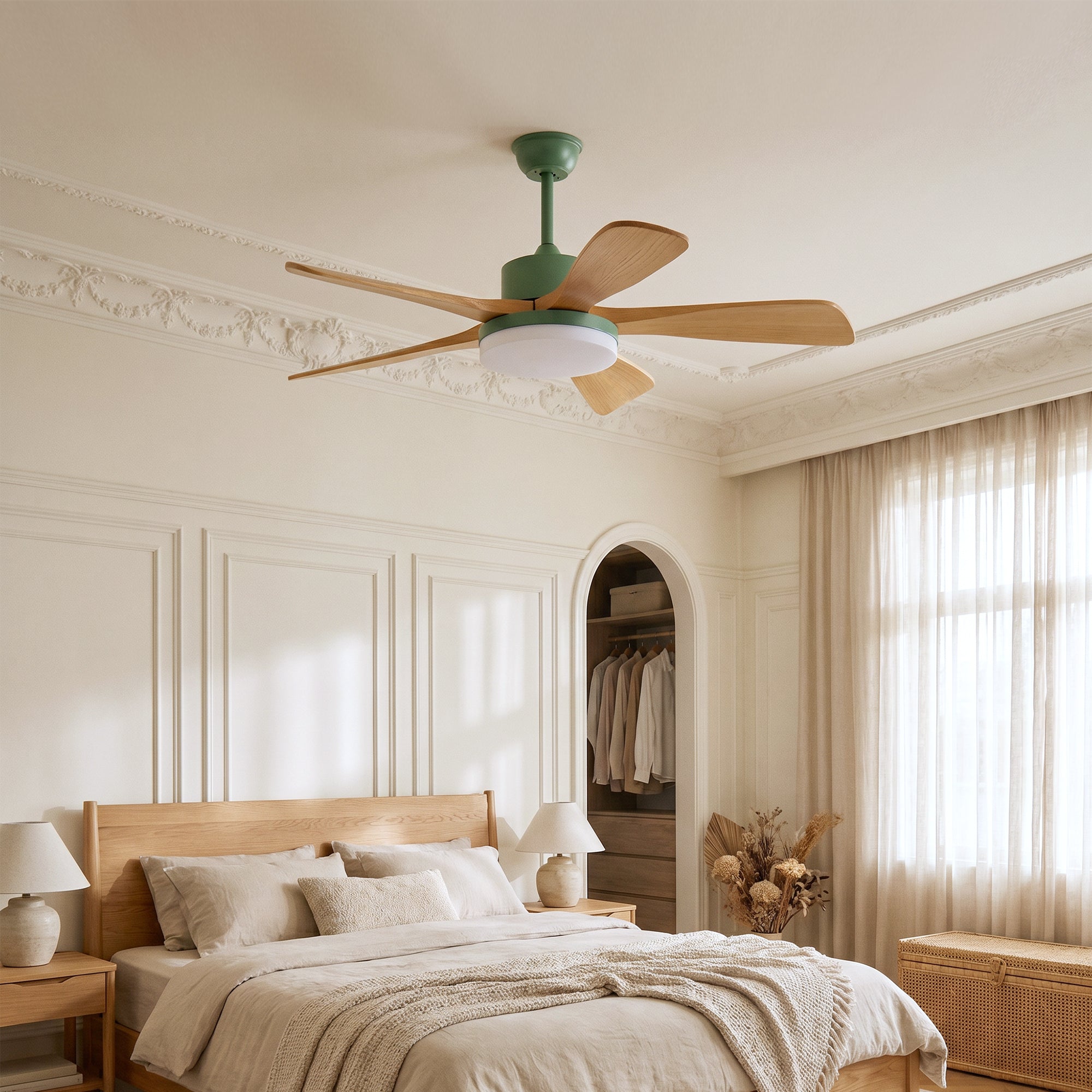 WOMO Nordic Reversible Ceiling Fan with Light-WM5002